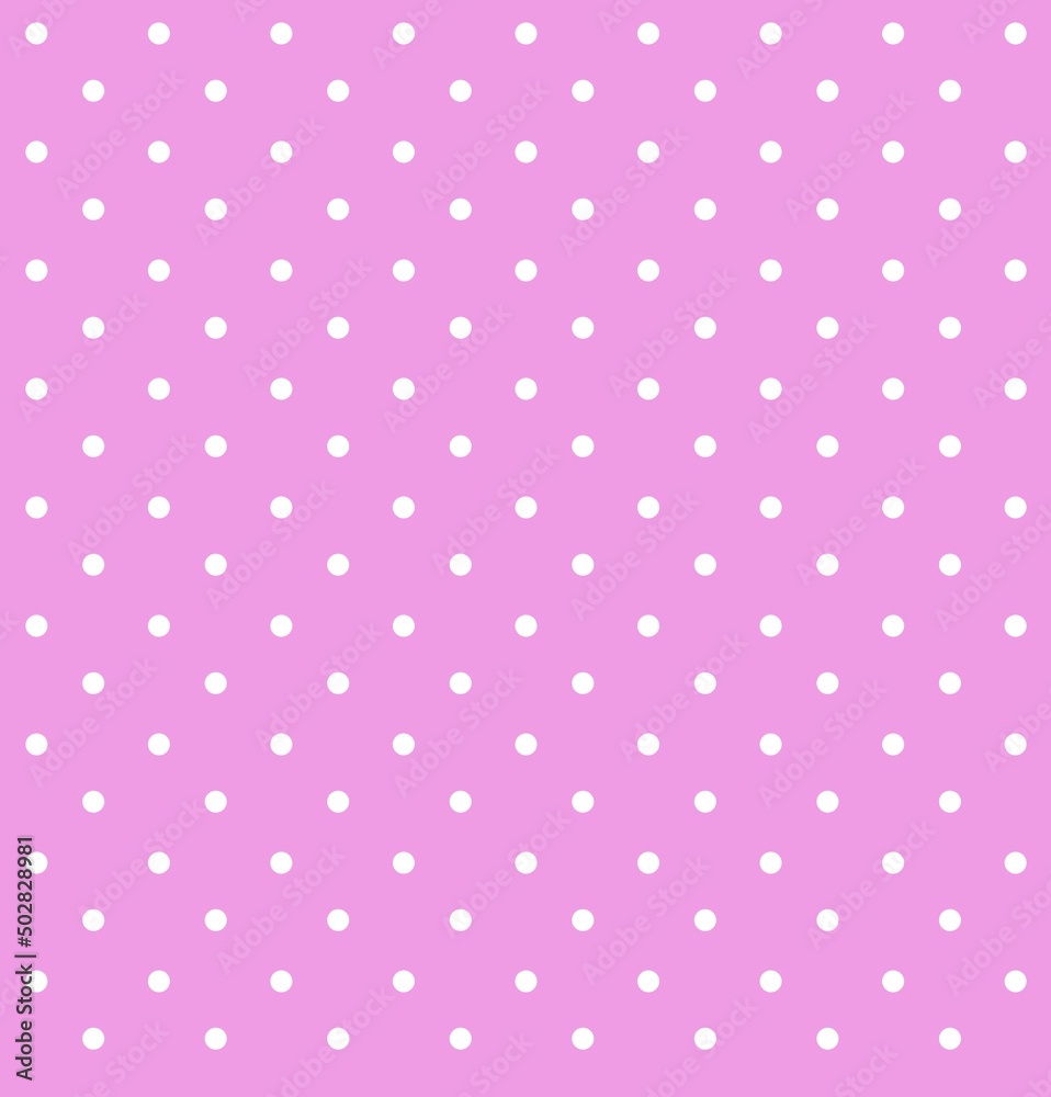 White polkadot with pink background. Pattern