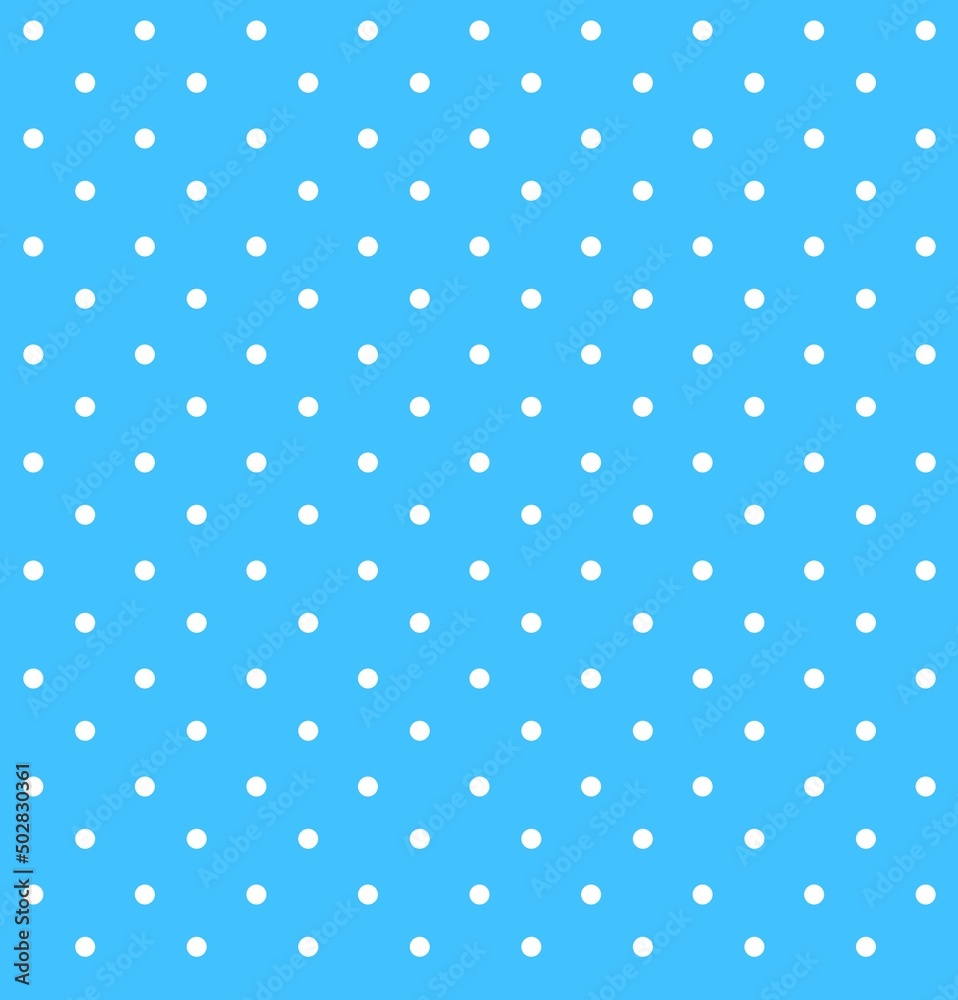 White polkadot with blue background. Pattern