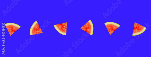 Summer watermelon on bright colored background