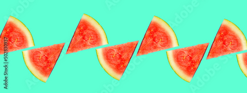 Summer watermelon on bright colored background