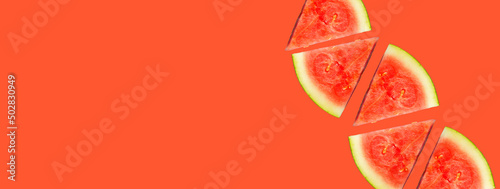 Summer watermelon on bright colored background