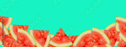 Summer watermelon on bright colored background