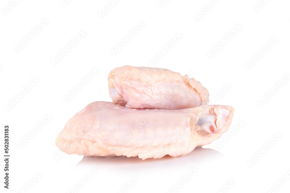 chicken middle wings isolated on white background
