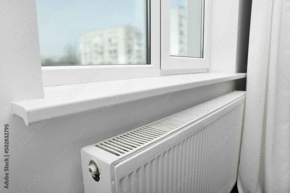 custom made wallpaper toronto digitalModern radiator under window at home. Central heating system