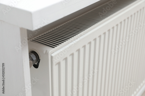 Wallpaper Mural Closeup view of modern radiator. Central heating system Torontodigital.ca