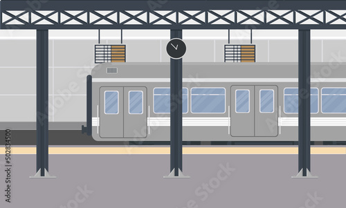 subway passenger train car at railway station train station