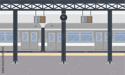subway passenger train car at railway station train station