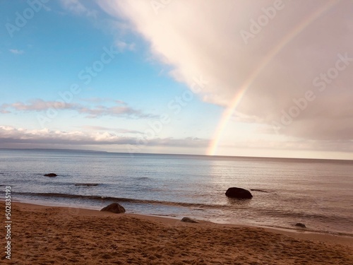 rainbow over the sea, Germany, Insel