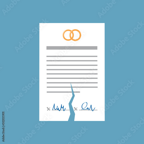 torn marriage contract separation divorce info graphic