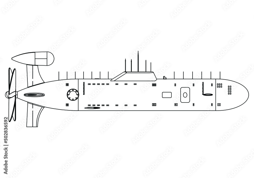 Submarine icon line element. Vector illustration of submarine icon line isolated on clean background.