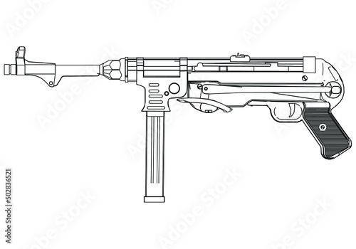 Assault rifle isolated on white background. Vector illustration of an assault rifle.