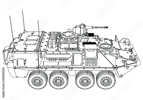 Military truck isolated on white background. Vector Military machine. Military vehicle logotype.