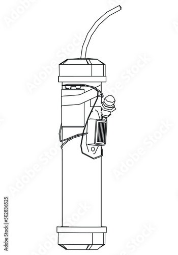 Pipe bomb vector illustration isolated on white background.