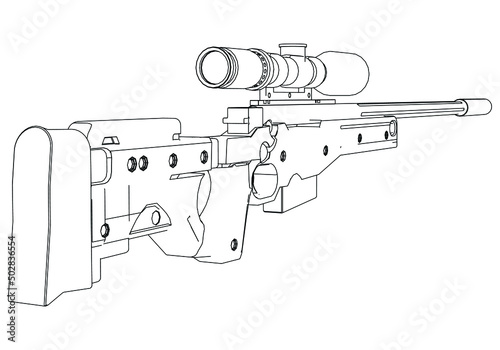 Assault rifle isolated on white background. Vector illustration of an assault rifle.
