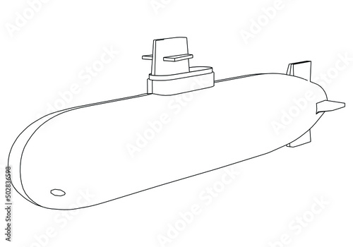 Submarine icon line element. Vector illustration of submarine icon line isolated on clean background.