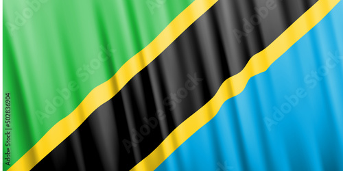 Wavy vector flag of Tanzania