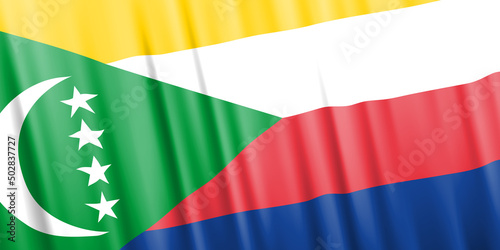 Wavy vector flag of Comoros photo