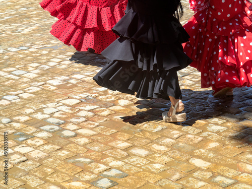 Trajes de flamenca en la feria de Abril / In the April fair Flamenco dresses. Sevilla photo