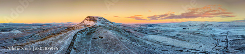 Panoramic view of Pen-Y-Ghent mountain in the Yorkshire Dales.