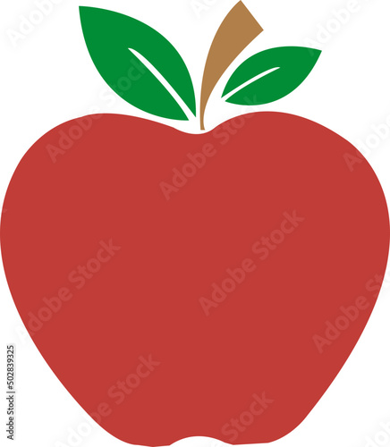 Obraz na plátne Red apple cut file svg vector cricut silhouette and t-shirt