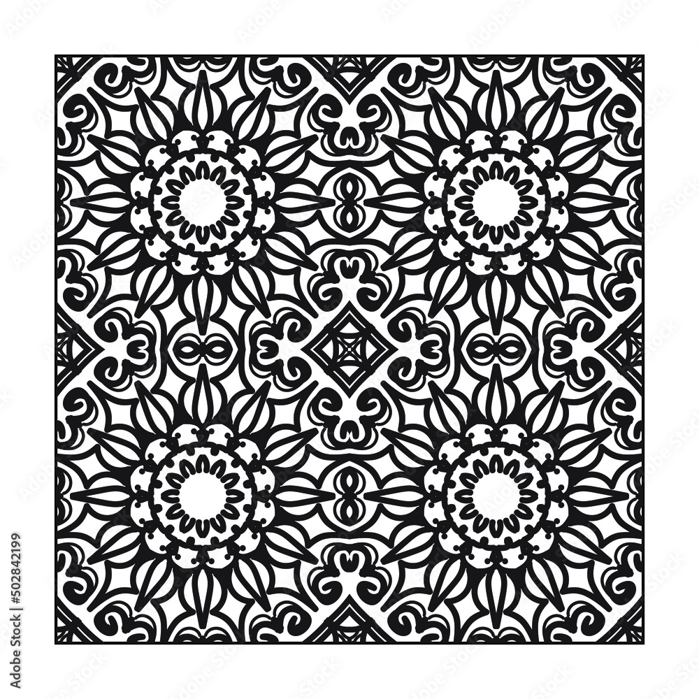 Mandala seamless pattern floral ornament