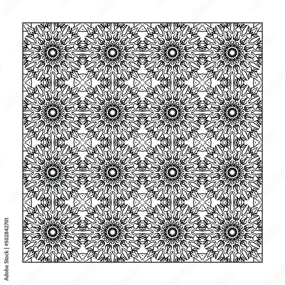 Seamless pattern floral ornament.