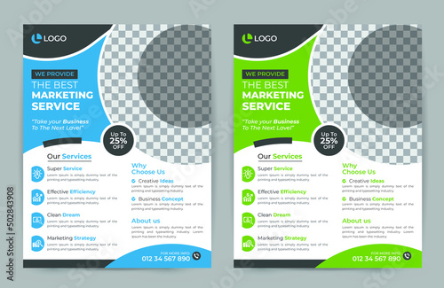 Modern business flyer corporate clean poster, leaflet design template. Creative shapes layout vector