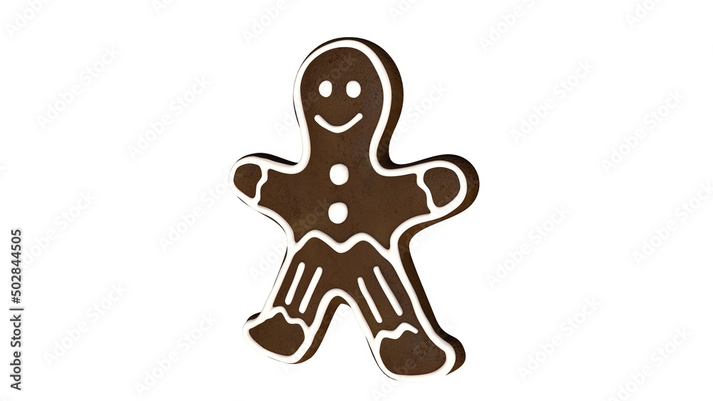 A beautiful view of gingerbread on a white background. A beautiful view of gingerbread on a white background.