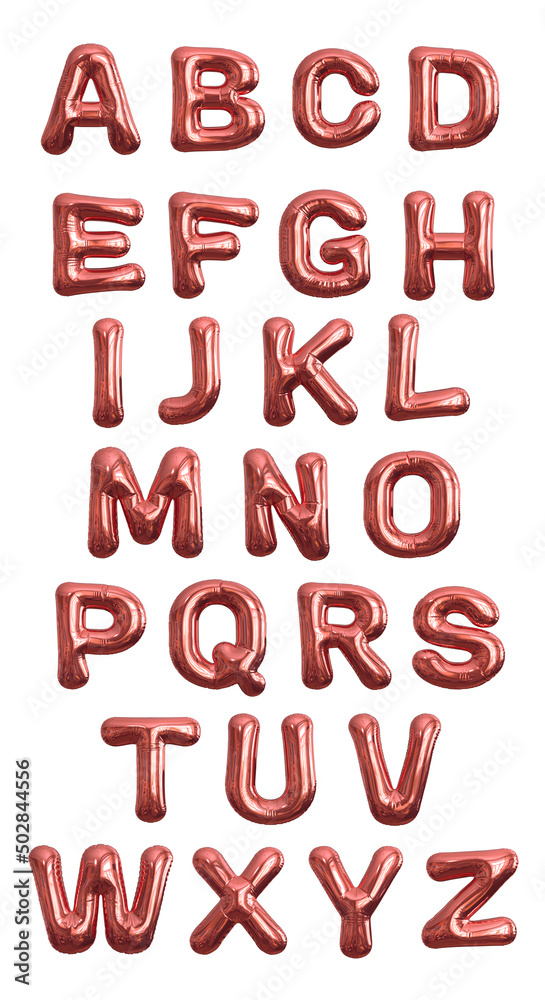 Cooper inflatable balloons letters. 3D render. Cooper inflatable balloons letters. 3D render.