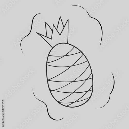 Fruit pineapple icon doodle
