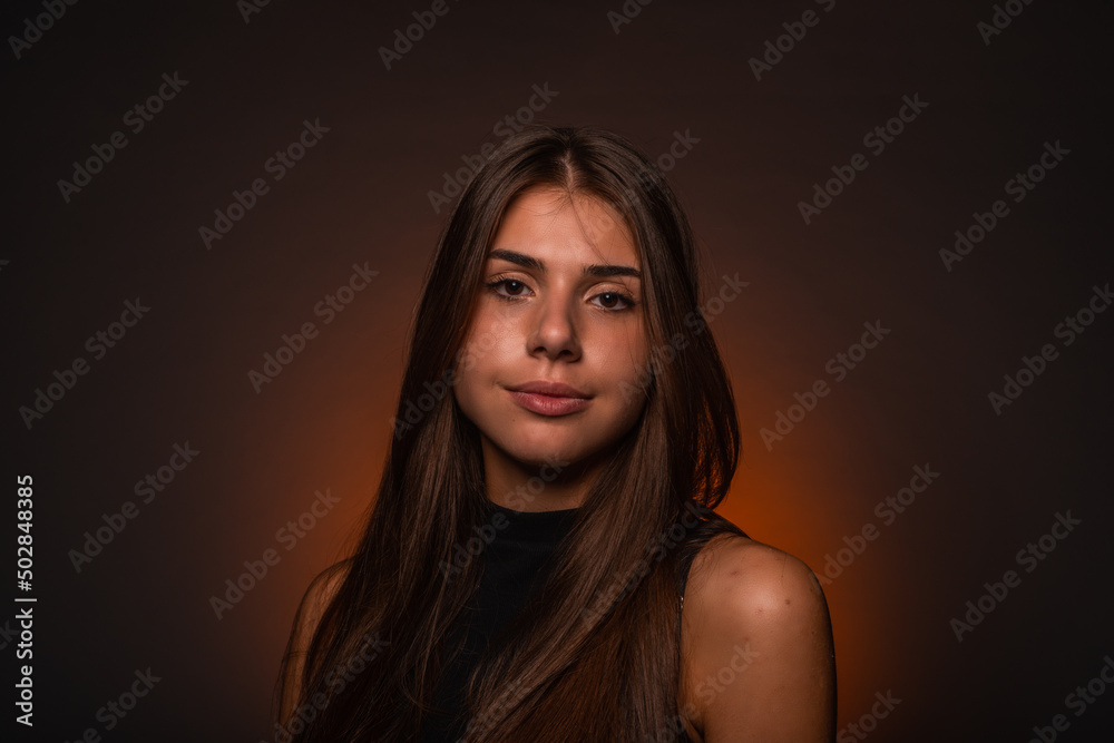 Normal portrait of cute girl smiling Normal portrait of cute girl smiling