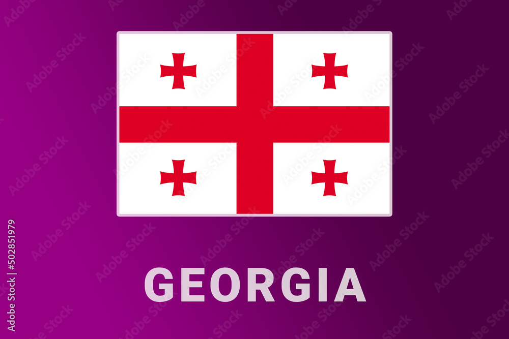 Georgia flag. GE national banner. Georgia patriotism symbol and name. Georgia flag. GE national banner. Georgia patriotism symbol and name.
