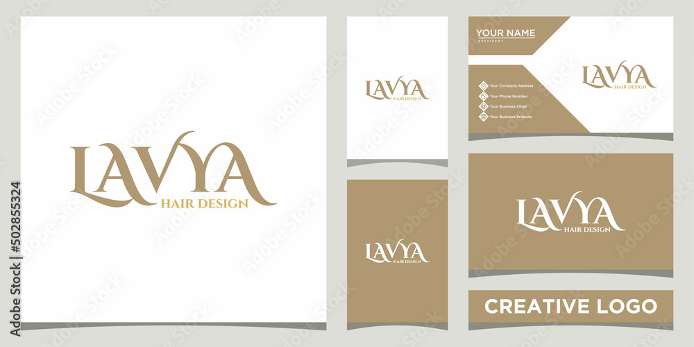 hair salon logo design template with business card design hair salon logo design template with business card design