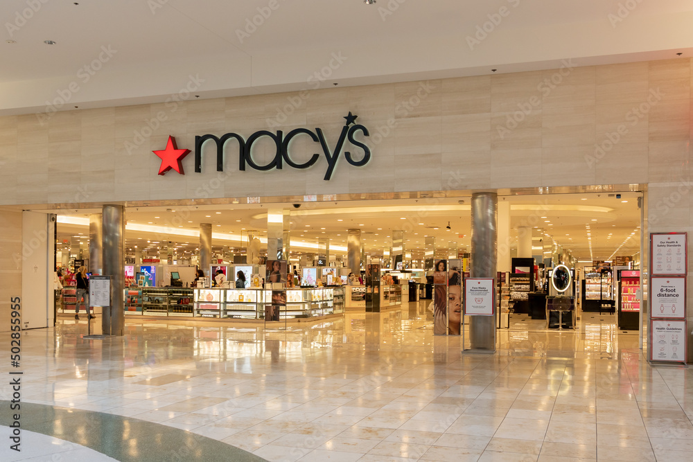 Houston, Texas, USA - March 3, 2022: A Macy's store at a shopping mall