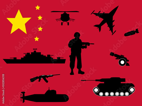 中国の軍隊を表しているイラスト素材です。