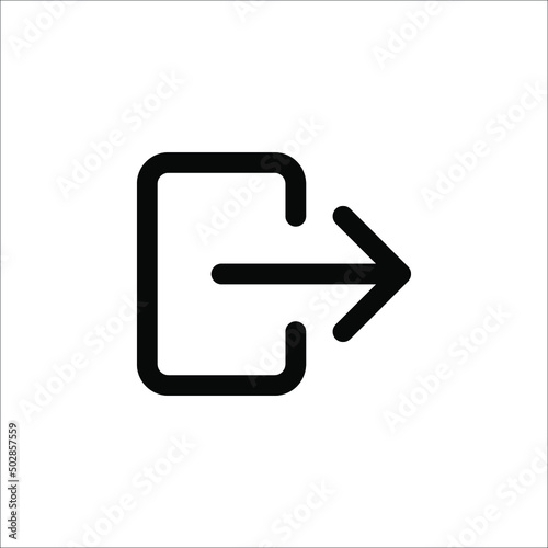 Logout icon. Exit Vector in trendy flat style. Flat Web Mobile Icon, Sign, Symbol, Button, Element - Vector illustration on white background