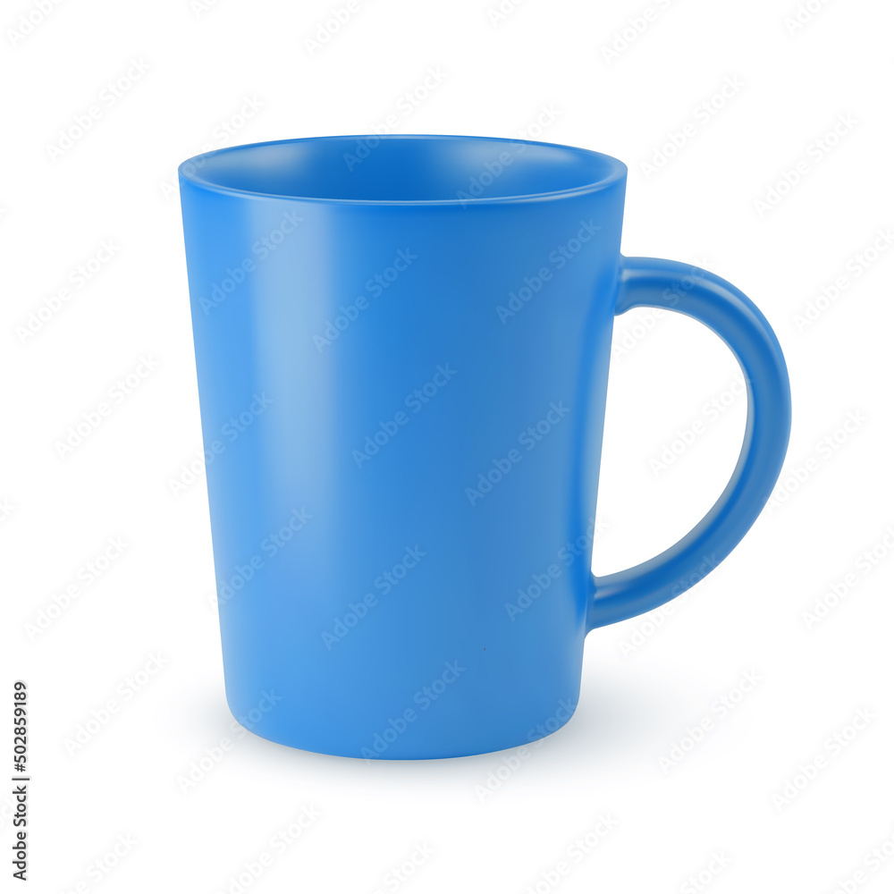 Illustration of Empty Blue Ceramic Coffee Cup or Tea Mug on a White Backdrop. Isolated Mockup with Shadow Effect, and Copy Space for Your Design Illustration of Empty Blue Ceramic Coffee Cup or Tea Mug on a White Backdrop. Isolated Mockup with Shadow Effect, and Copy Space for Your Design