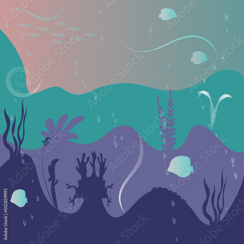 Vector Illustration of a Tranquil Seascape Background