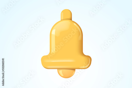 Notification message bell icon alert and alarm icon. 3d vector illustration.