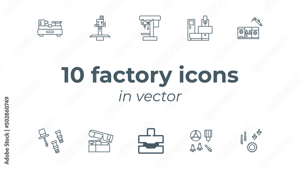set of factory icons