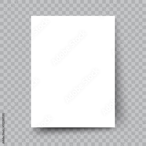 White sheet. Paper cut design template. 3d realistic a4 format. Vector illustration. stock image. 