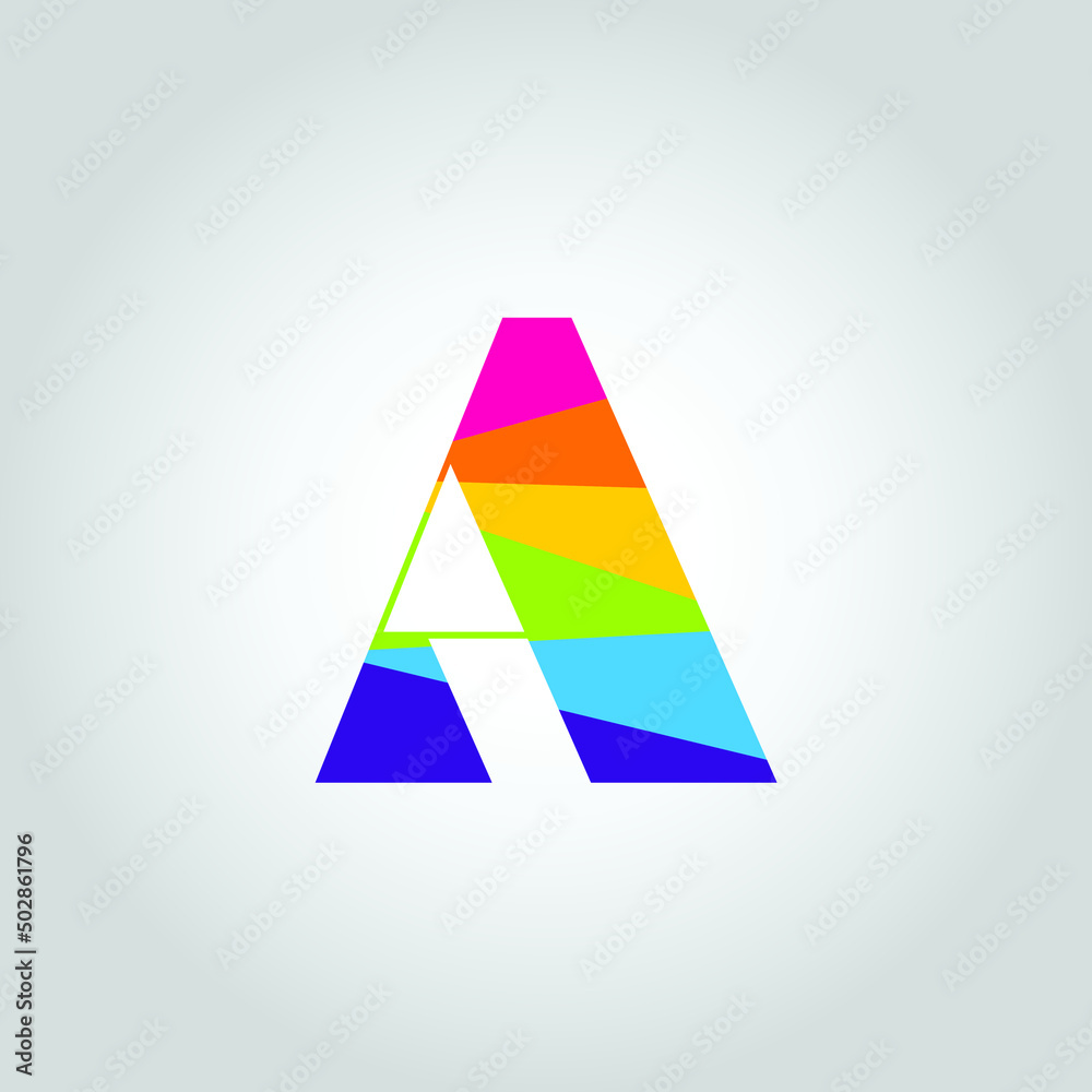 Rainbow color A letter Logo design illustration template vector icon Rainbow color A letter Logo design illustration template vector icon