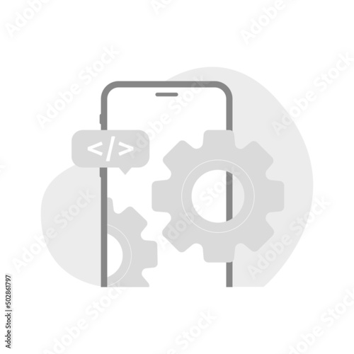 404 error page, system under maintenance, app upgrade, update on smartphone concept illustration flat design vector eps10. modern graphic element for landing page, empty state ui, infographic, icon