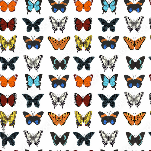 Seamless pattern with butterflies. Vector illustration. © Dysenkart