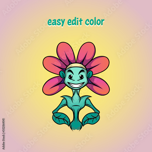 Flower cartoon mascot character