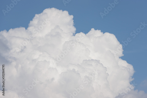 white big cloud on blue sky. white cloud texture multi layer.