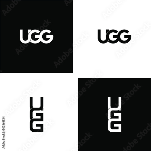 ugg letter original monogram logo design set
