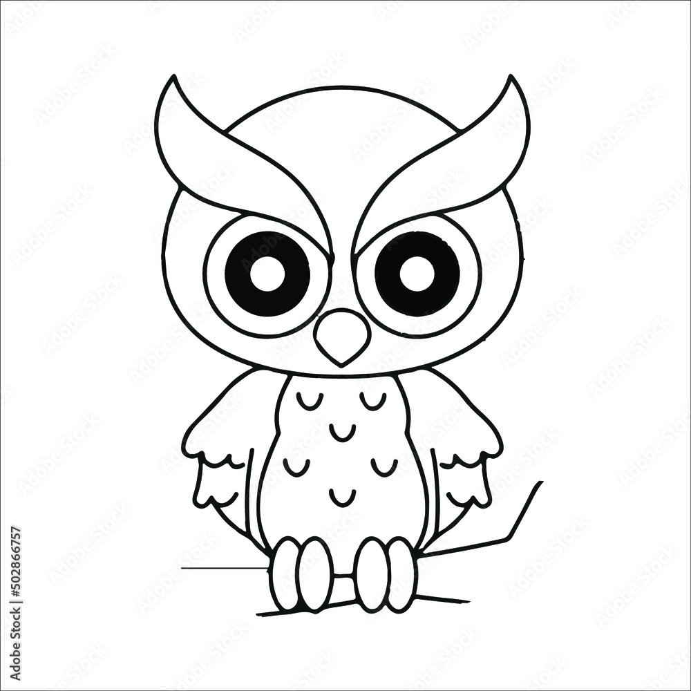 Cute Owls Coloring Page for kids