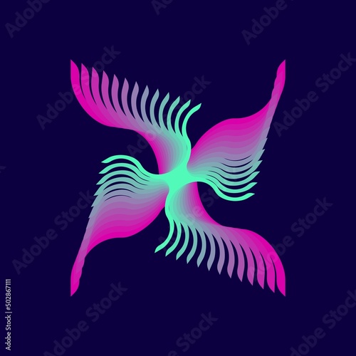 Beautiful single Abstract pattern. Stock vector, ornament template, decorative, icon, logo, mandala, starfloake, etc.