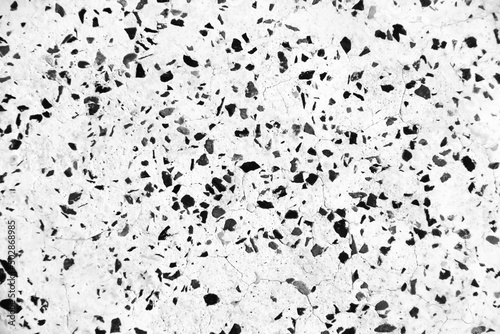 Polish stone (terrazzo ) flooring surface black and white background